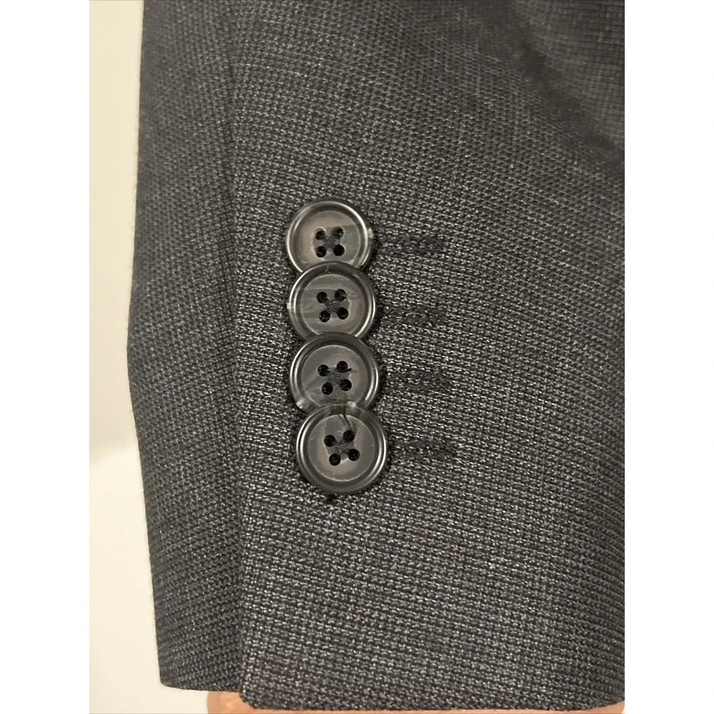Banana Republic Blazer Mens 46R Gray Cotton 2 Button Slim Fit Sport Coat Jacket